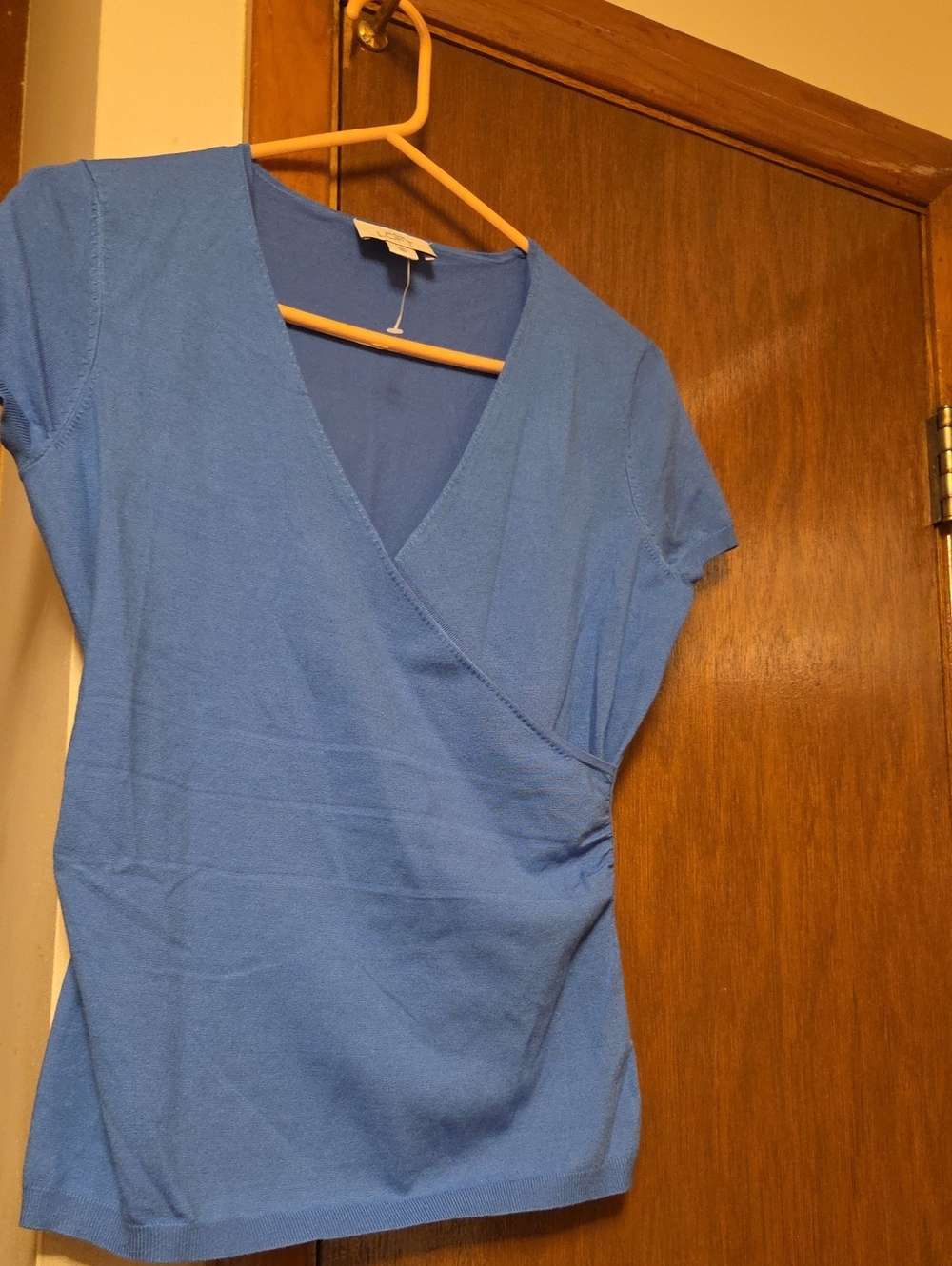 LOFT Blue V-Neck Wrap Sweater